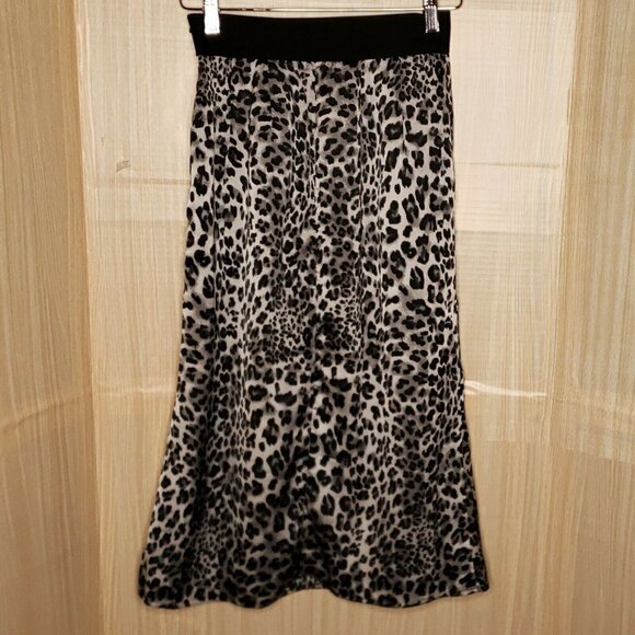 Grace Karin Womens Silver Animal Print Midi Skirt Small - Picture 1 of 7